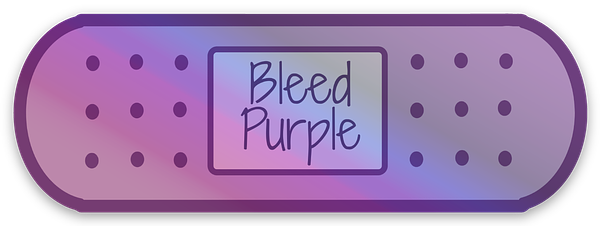 Bleed Purple Holographic Sticker – 3” x 1.04” Bandage Design | Tarleton-Inspired Vinyl Decal