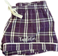 Ladies Purple/White Plaid Flannel Shorts