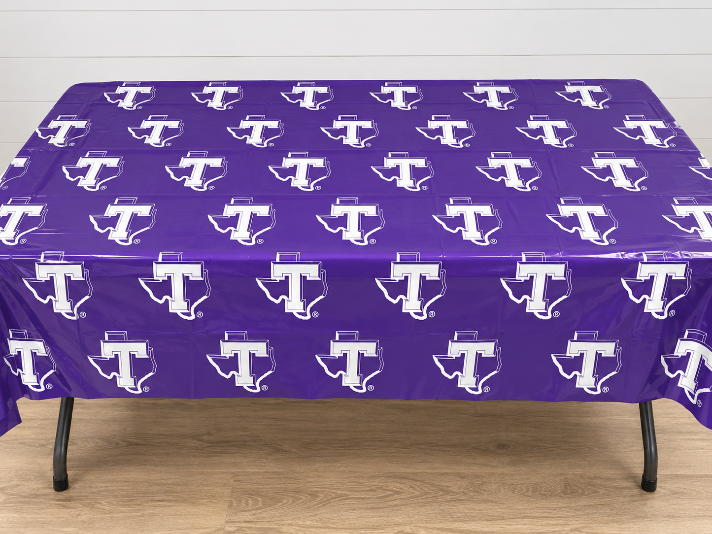 Tarleton State University® Purple Plastic Table Cover – 54” x 108”