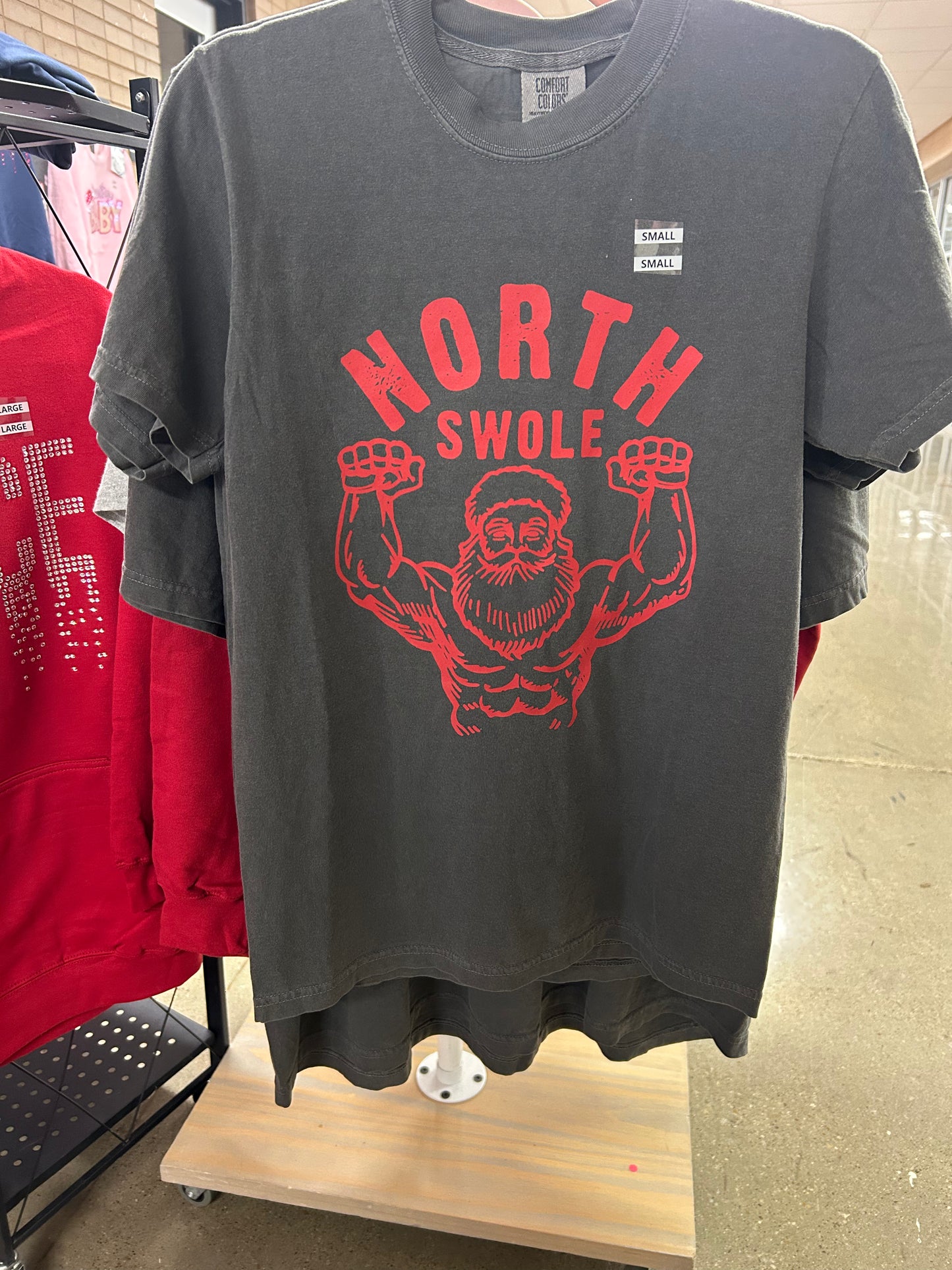 North Swole Santa Comfort Colors Tee – Funny Christmas Workout Shirt