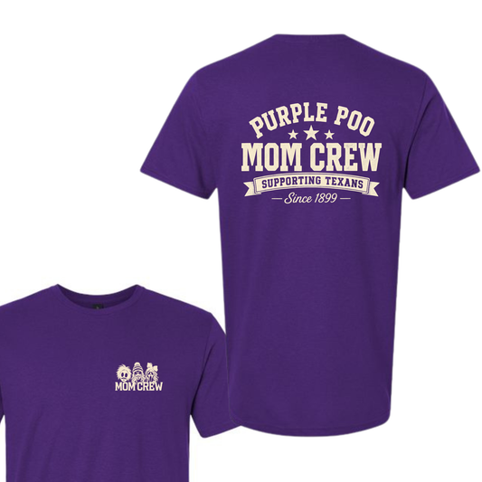 Tarleton Purple Poo Mom Crew Tee | Supporting Texans Since 1899 | Tarleton Mom Shirt