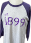 Tarleton “Est. 1899” Raglan Tee – Purple & Gray Baseball Shirt