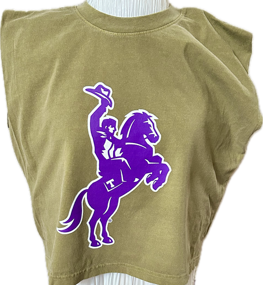 Tarleton Rider Cropped Tee – Olive Green Crop Top