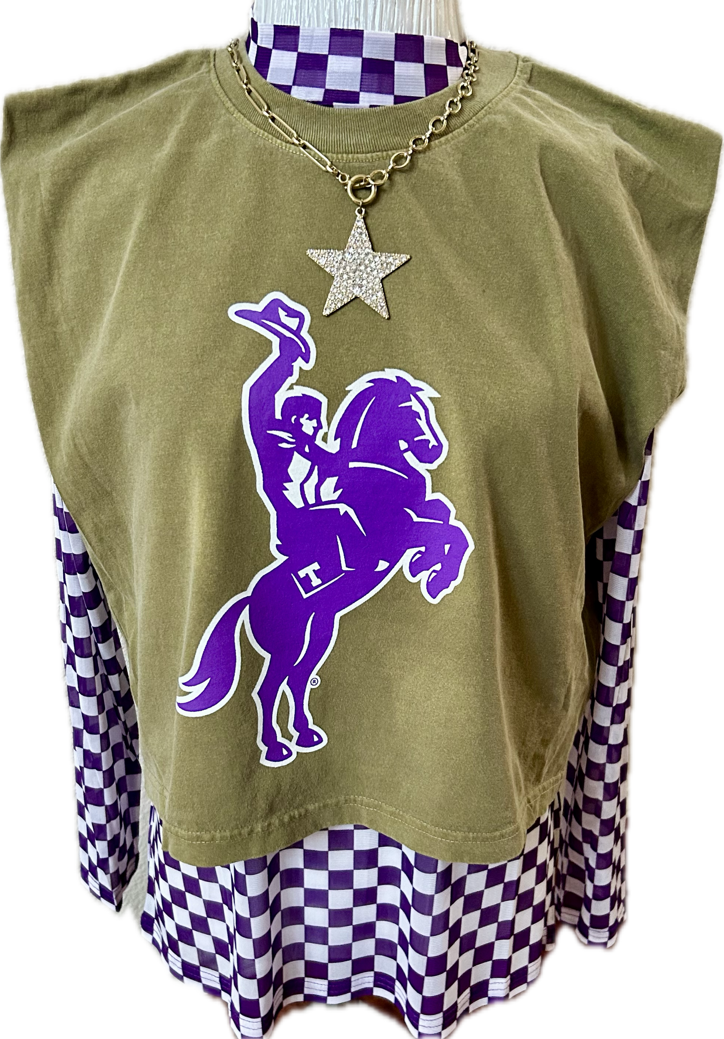 Tarleton Rider Cropped Tee – Olive Green Crop Top