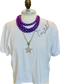 Tarleton Script Rhinestone Shoulder Tee – White Cropped Spirit Shirt | Licensed Tarleton Apparel