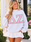 Officially Licensed Delta Zeta Mock Neck Sweatshirt | Pink Polka Dot ΔZ