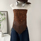 Leopard Print Fringe Scarf | Faux Suede Western Hip Scarf, Bandeau Top & Neck Wrap | Cowgirl Boutique Accessory