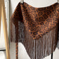 Leopard Print Fringe Scarf | Faux Suede Western Hip Scarf, Bandeau Top & Neck Wrap | Cowgirl Boutique Accessory