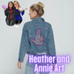 Officially Licensed Tarleton State University Dark Wash Denim Jacket with Rhinestone Hand Design
 | Heather & Annie Art.