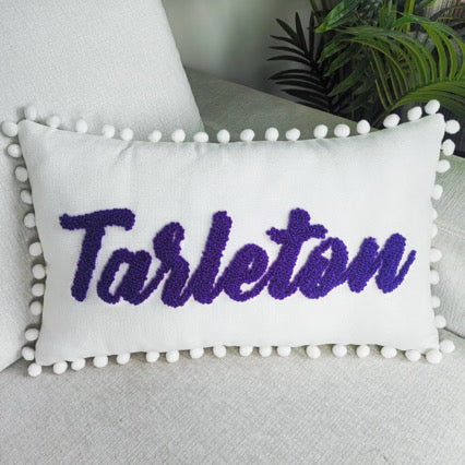 Tarleton Chenille Lumbar Pillow 12” x 20” | Licensed & Approved