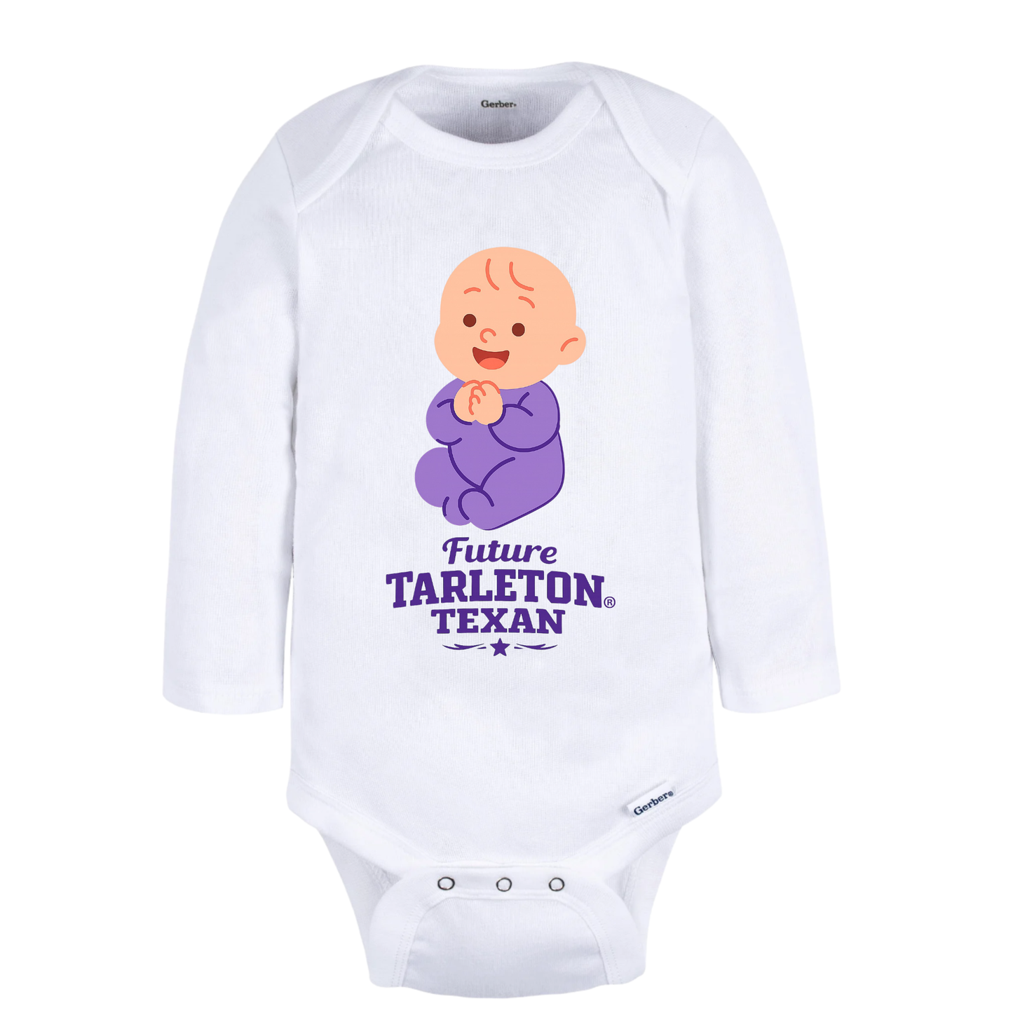 Future Tarleton Texan® Baby Outfit | Officially Licensed Tarleton State Infant Bodysuit | Purple Pride Baby Gift