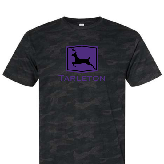 Tarleton Camo T-Shirt – Purple Deer Logo | Licensed Tarleton State University Shirt | Comfort Colors Style Tee
