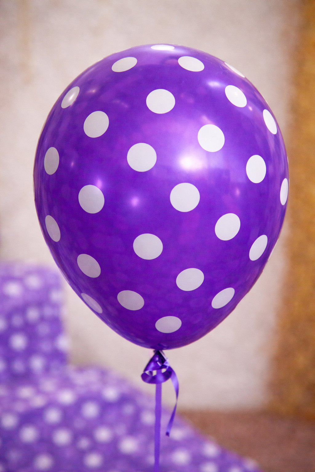 Purple & White Polka Dot Balloon | Graduation Party Balloon | Tarleton Bound Decor | College Acceptance Celebration Balloons (3 pack)