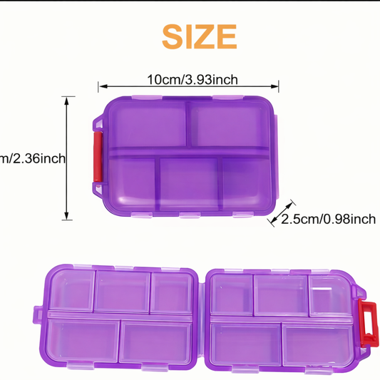 Purple Emergency Kit Travel Pill Organizer – “Headache Fix, Tummy Trouble, Hangover Helper” Purple Case