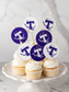 Tarleton State Cupcake Toppers – Licensed & Approved – 12 Pack – Double-Sided Purple & White Party Picks