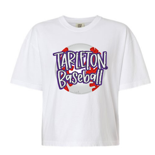 Licensed Tarleton Baseball Graphic T-Shirt | Tarleton State University Baseball Tee | Purple & White Game Day Shirt