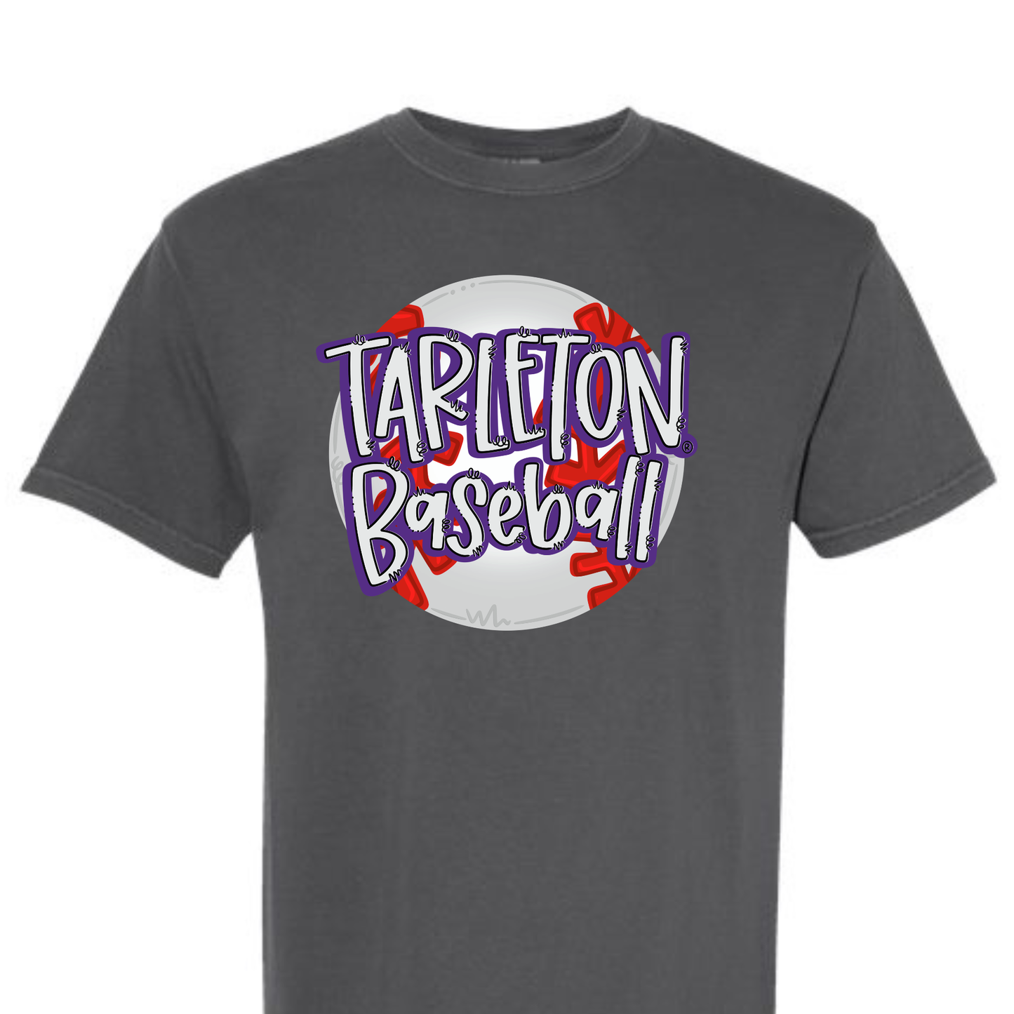 Licensed Tarleton Baseball Graphic T-Shirt | Tarleton State University Baseball Tee | Purple & White Game Day Shirt