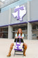 Licensed Tarleton State University Canvas Tote Bag – Large Zip Top Texans Tote with Chenille T Patch – 18” x 14”