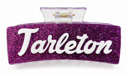 Tarleton Hair Claw Clip 4.33” – Large Purple Glitter Game Day Hair Clip | Tarleton State University Accessory