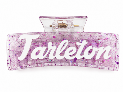 Tarleton Hair Claw Clip 4.33” – Large Purple Glitter Game Day Hair Clip | Tarleton State University Accessory