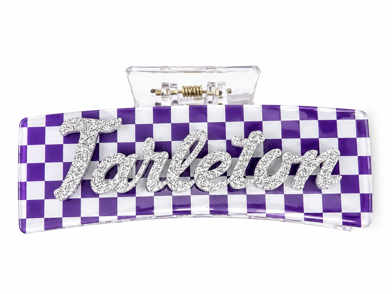 Tarleton Hair Claw Clip 4.33” – Large Purple Glitter Game Day Hair Clip | Tarleton State University Accessory