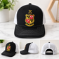 Licensed Delta Chi Trucker Hat | Coat of Arms Pressed Patch Snapback Cap | Official Fraternity Hat