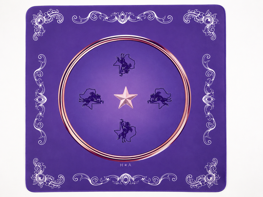 Licensed & Approved Tarleton State University Mahjong Mat | Western Purple Game Table Mat | Non-Slip 33” Playing Surface