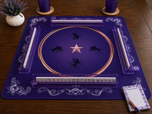 Licensed & Approved Tarleton State University Mahjong Mat | Western Purple Game Table Mat | Non-Slip 33” Playing Surface