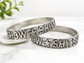 Western Engraved Silver Bangle Bracelet | “Cowboys,” “Fancy,” “Show Shits,” & Star Designs | Antique Silver Cuff Bracelet