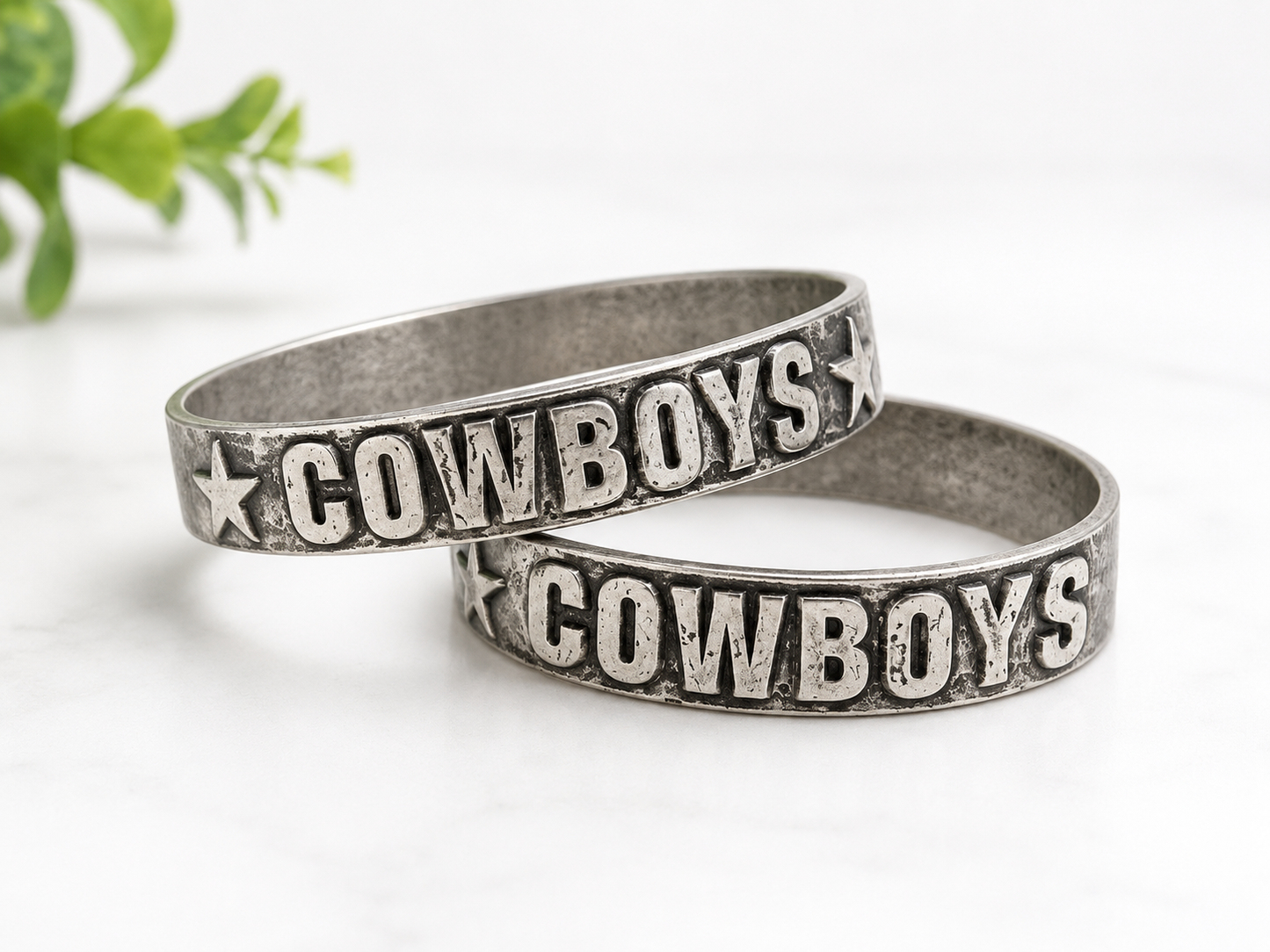 Western Engraved Silver Bangle Bracelet | “Cowboys,” “Fancy,” “Show Shits,” & Star Designs | Antique Silver Cuff Bracelet