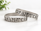 Western Engraved Silver Bangle Bracelet | “Cowboys,” “Fancy,” “Show Shits,” & Star Designs | Antique Silver Cuff Bracelet