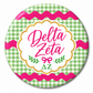 Licensed Delta Zeta 2.25” Button Pin | Official ΔΖ Sorority Script Pin | Greek Life Gift