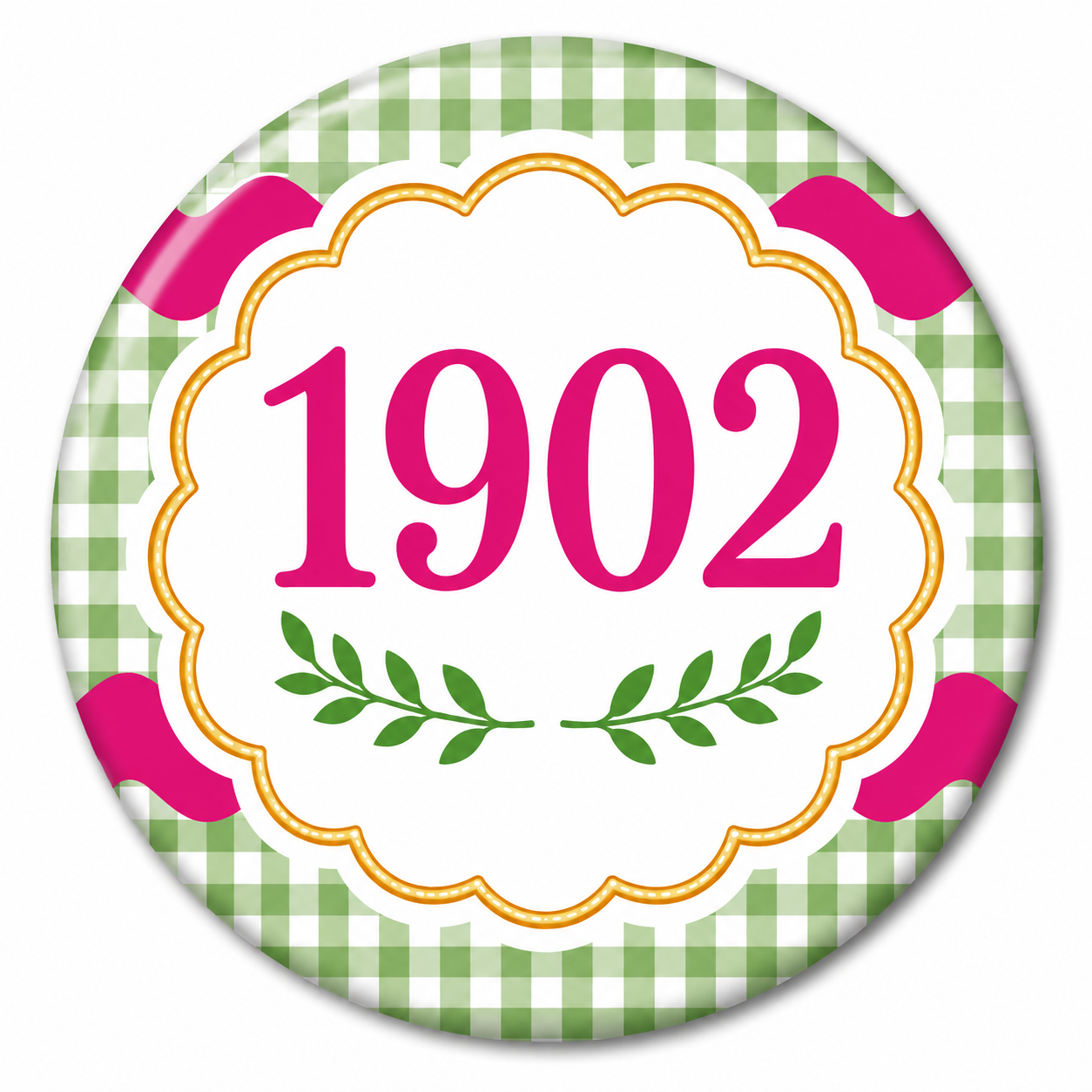 Licensed Delta Zeta 1902 Button Pin | 2.25” Official ΔΖ Founding Year Pin | Sorority Gift
