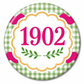 Licensed Delta Zeta 1902 Button Pin | 2.25” Official ΔΖ Founding Year Pin | Sorority Gift