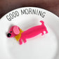 Dachshund Hair Clip – 3” Wiener Dog Alligator Clip with Bandana | Gray, Hot Pink, Red or Orange