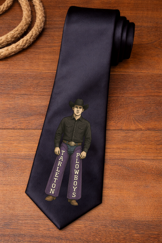 Tarleton State University Tie – Licensed Satin Necktie – Purple Texans Rodeo, Plowboys Cowboy, or Texas T Logo – Game Day & Graduation Gift