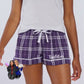 Tarleton Plaid Lounge Shorts | Licensed & Approved Tarleton State University Pajama Shorts | Purple Sleep Shorts | Women's Game Day Loungewear
