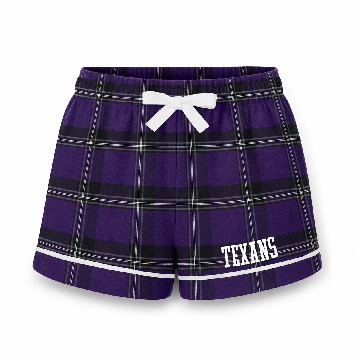 Purple Plaid Lounge Shorts | Women's Pajama Shorts with Drawstring Waist | Purple Sleep Shorts