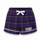 Purple Plaid Lounge Shorts | Women's Pajama Shorts with Drawstring Waist | Purple Sleep Shorts