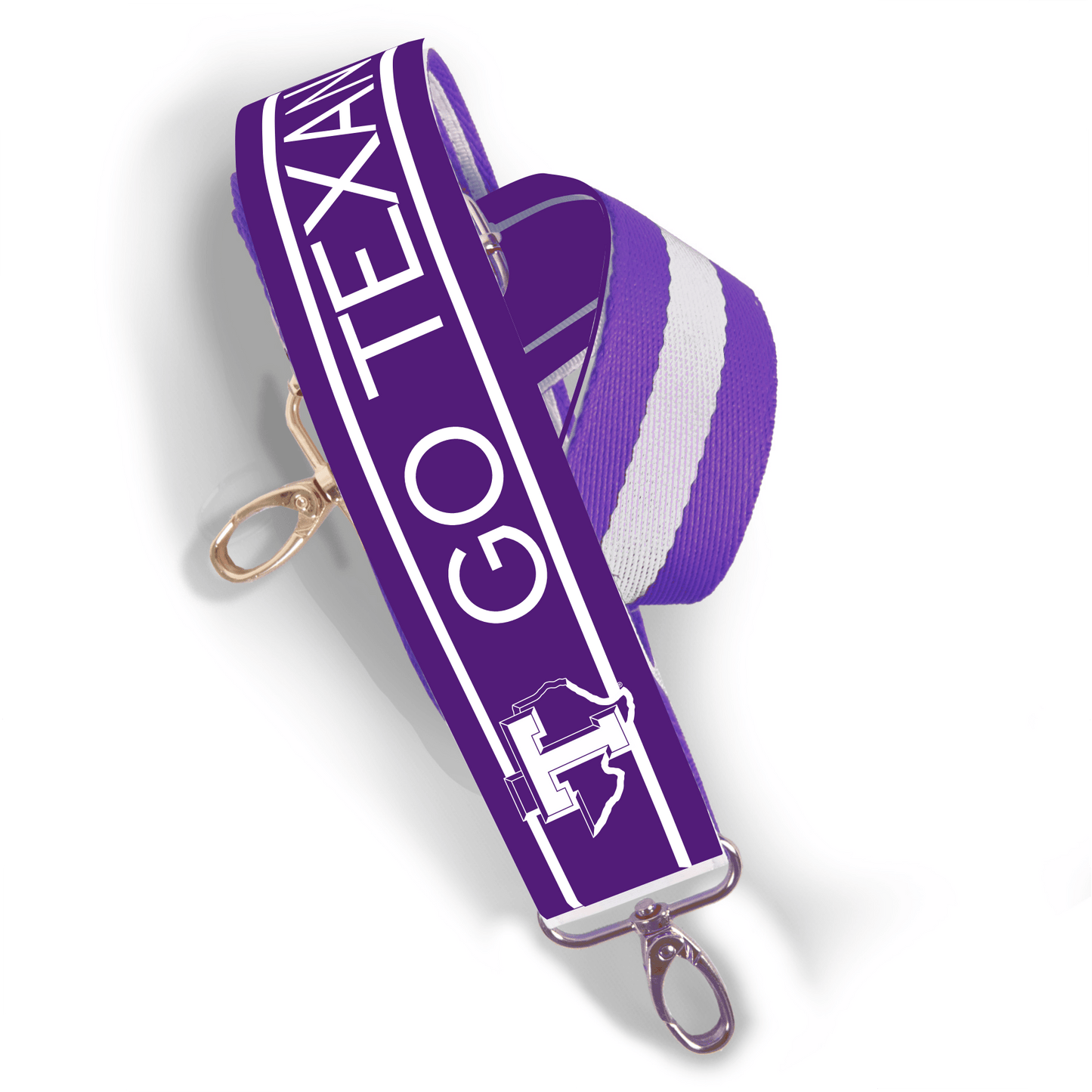 Tarleton GO TEXANS™ Purse Strap – USA Made Adjustable Bag Strap | Licensed Collegiate Crossbody Strap | Purple 1.5” Wide