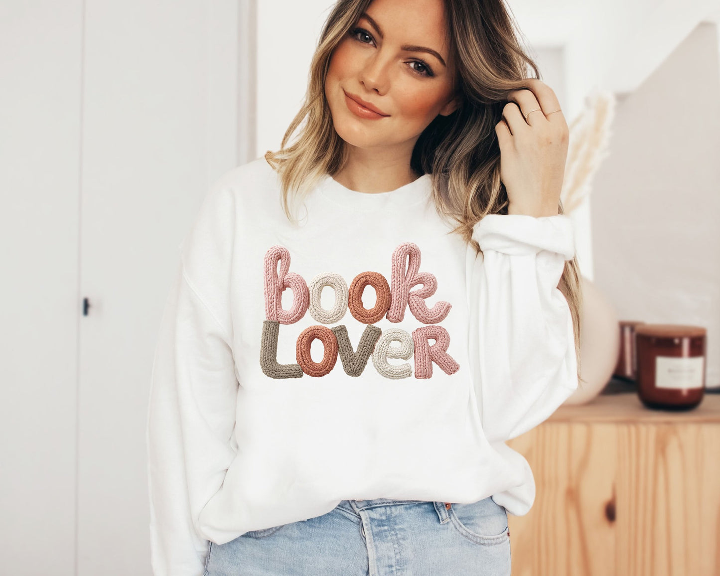 Book Lover Sweatshirt | Cozy Reader Pullover | Embroidered Bookish Apparel | Bookworm Gift