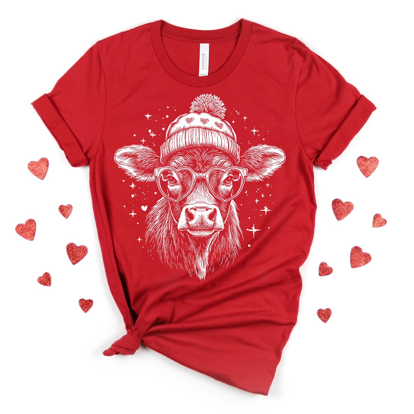 Cow Valentine Shirt – Funny Cow Lover Valentine’s Day T-Shirt | Cute Farm Animal Graphic Tee