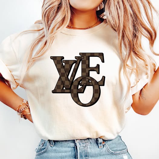 Brown Checkered Love Shirt