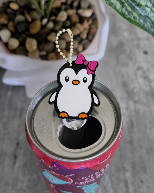3D Printed Penguin Can Tab Opener Keychain | Cute Beverage Can Pull Tab Lifter | Drink Accessory | 2.25" x 1.5"